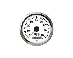 Tachometer with Hours Counter - 8000 RPM - Chromed