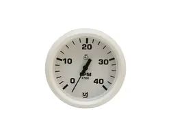 Tachometer with Hours Counter - 4000 RPM - 12V - White