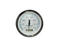 Tachometer with Hours Counter - 7000 RPM - 12V - Chromed
