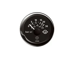 Gearbox Oil Pressure Gauge - 30 Bar - Black