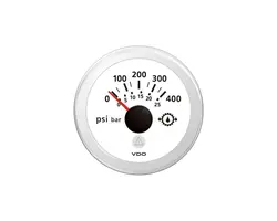 Gearbox Oil Pressure Gauge - 25 Bar - White, Color: White