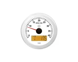 Tachometer - 4000 RPM - White