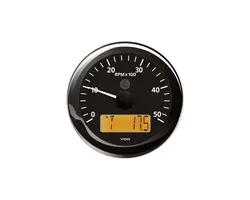 Tachometer - 5000 RPM - Black, Color: Black