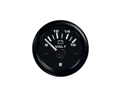 Voltmeter - 8-16V - Black, Color: Black