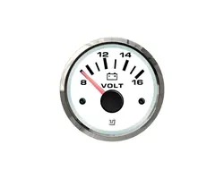 Voltmeter - 8-16V - Chromed, Color: Chrome