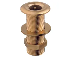 Polished Brass Through-hull - 1"1/2 x 96mm, Thread: 1"1/2