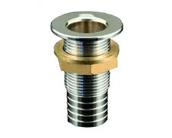 Chromed Brass Through-hull - 3/4" x 70mm, Thread: 3/4"