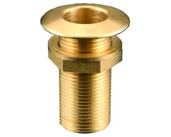 Polished Brass Through-hull - 1/2" x 65mm, Thread: 1/2"