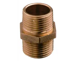 Bronze Nipple M-M - 1/4", Thread: 1/4"