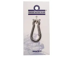 AISI 316 Carabiner with Swallow Tail Closure in Blister - diameter 4mm, Diameter, mm: 4