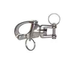 AISI 316 Snap Shackle with Swivel Fork  - 90mm, Length, mm: 90