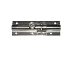 Spring door bolt with padlock eye - 105x36mm