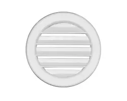 Round Louver Vent in White Plastic - diameter 144mm, Diameter, mm: 144