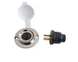 Cable connector socket with plug - 2 poles