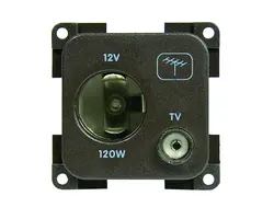 Lighter type socket 12V and TV antenna