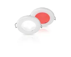 Hella EuroLED 75 Dual LED Recessed Spot White - 12V - Spring Clip - Red-Cool-White