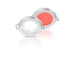 Hella EuroLED 75 Dual LED Recessed Spot RVS - 12V - Spring Clip - Red-Cool-White