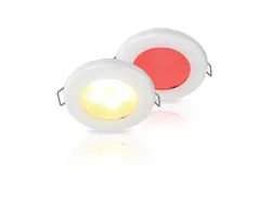 Hella EuroLED 75 Dual LED Recessed Spot White - 12V - Spring Clip - Red-Warm-White