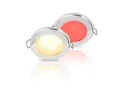 Hella EuroLED 75 Dual LED Recessed Spot RVS - 12V - Spring Clip - Red-Warm-White