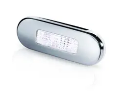 White satin steel LED Oblong Step Lamp 12-24V 0.5W
