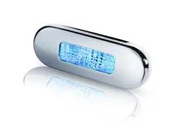 Blue polished steel LED Surface Mount Oblong Courtesy Lamp 12-24V 0.5W