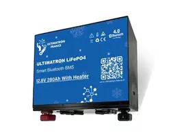 Ultimatron LiFePO4 Lithium Battery 12.8V 280Ah With Bluetooth And Smart BMS Integrated And Heater