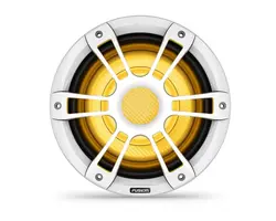 Fusion® Signature Series 3i White Sports Marine Subwoofer 10" 600-watt with CRGBW Illumination, Color: White