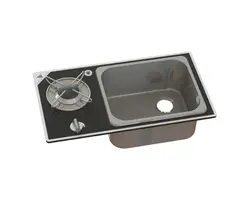 Glass Built-in Hob Unit - 1 Burner - 550x300mm with Hole for Sink