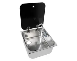 Rectangular Sink - 352×322mm with Glass Cover & Water Tap