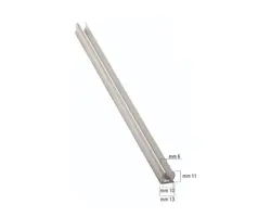 White Aluminum Rail with Fin - 5m