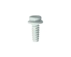 White Nylon Knurled Screw - 16mm