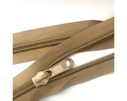 Beige Nylon 10mm Spiral Zipper with Metal Slider - 1.5m