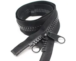 Black Nylon 10mm Zipper with Die-cast Slider - 0.5m