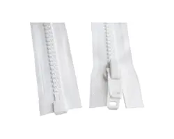 White Nylon 10mm YKK Zipper with Plastic Slider - 0.5m