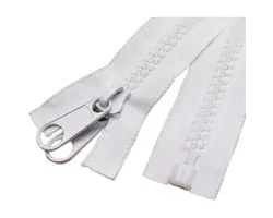 White Nylon 10mm Zipper with Die-cast Slider - 3m