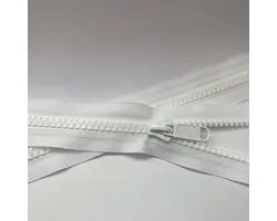 White Nylon 8mm YKK Zipper with Plastic Slider - 2.5m