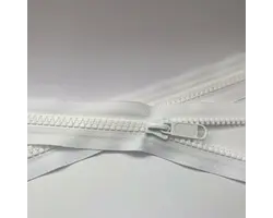 Fermeture Éclair YKK en nylon blanc de 8 mm avec curseur en plastique - 2m