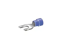 Blue insulated fork terminals - 6.3mm