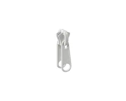 Double YKK8 Nickel Slider - White