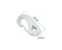 Elastic Nylon Hook for 6mm Cord - White