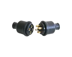 Quadripolar plug and socket