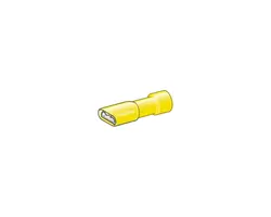 Yellow female lamellar total insulated terminals - 6.3mm