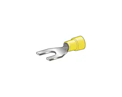 Yellow insulated fork terminals - 4.2mm