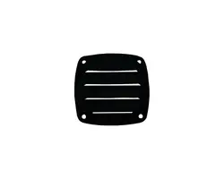 Black Nylon Louver Vent - 127x127mm, Dimensions, mm: 127x127, Color: Black