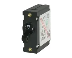 Circuit Breaker with Black Toggle - 15A, Current, A: 15