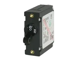 Circuit Breaker with Black Toggle - 25A