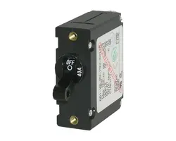 Circuit Breaker with Black Toggle - 40A