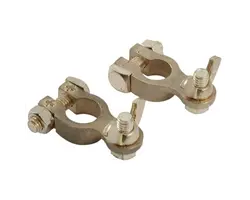 Brass Battery Terminals with Wing Nut - M8 - Pair