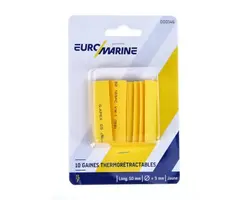 Gaine thermorétractable Ø09mm - Jaune - Lot de 10