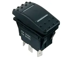 Illuminated Waterproof Rocker Switch - 3 Pos - 25A/12V